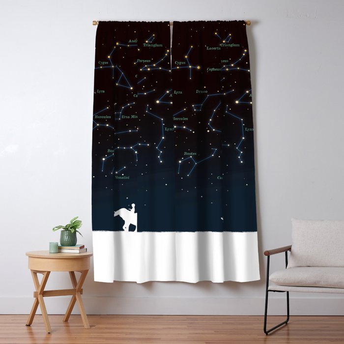 Falling star constellation Window Curtain Gallery Image 5