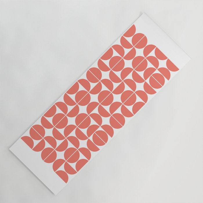 Mid Century Modern Geometric 04 Living Coral Yoga Mat Gallery Image 1