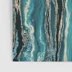 Turquoise Gold Sparkling Luxury Marble Gemstone Art Poster Gallery Image 3