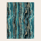 Turquoise Gold Sparkling Luxury Marble Gemstone Art Poster Gallery Image 4