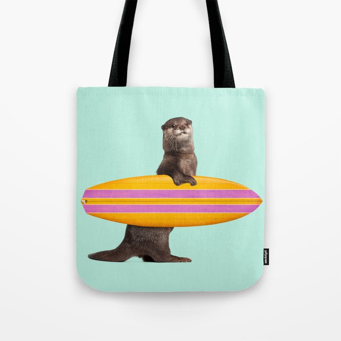 SURFING OTTER Tote Bag Gallery Image 1