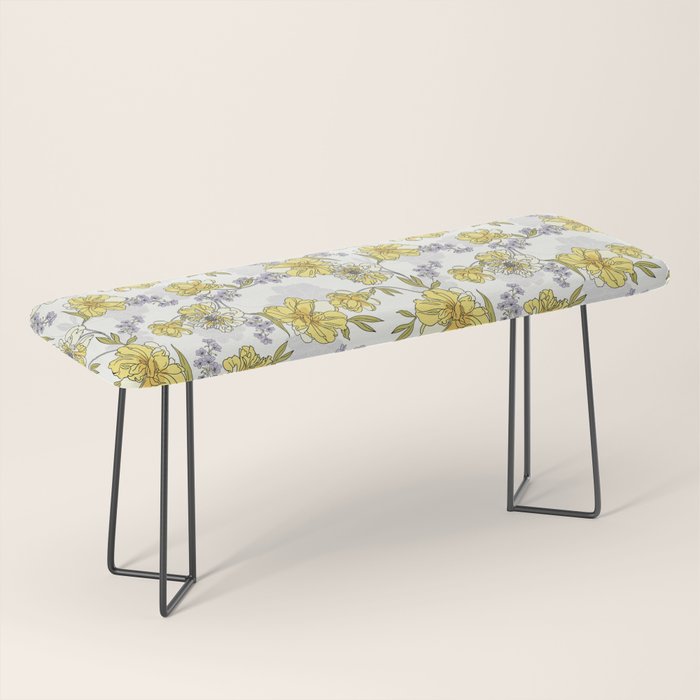 Luxurious pattern with yellow flowers Bench Gallery Image 1