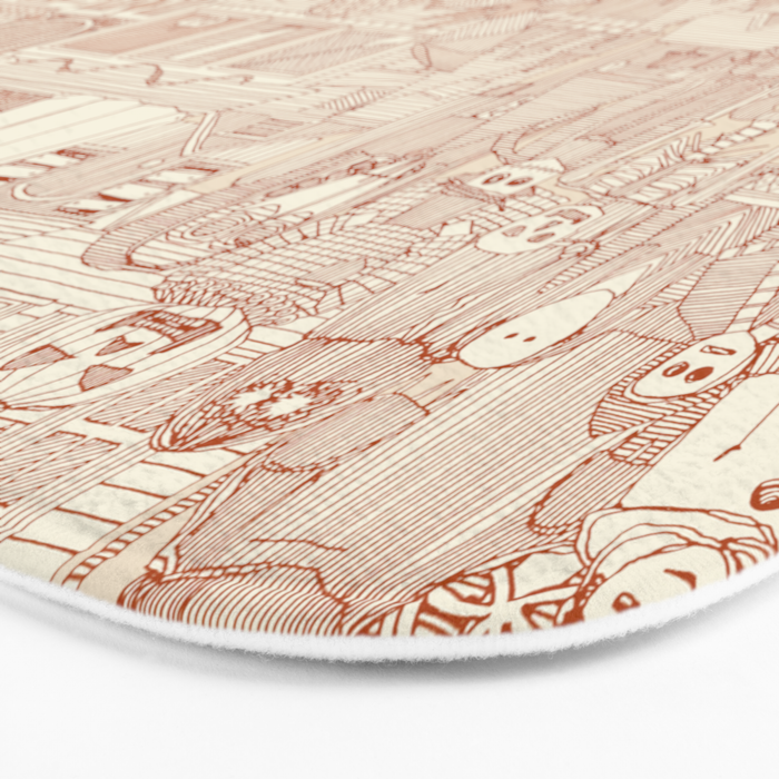 vintage halloween rust ivory Bath Mat Gallery Image 3
