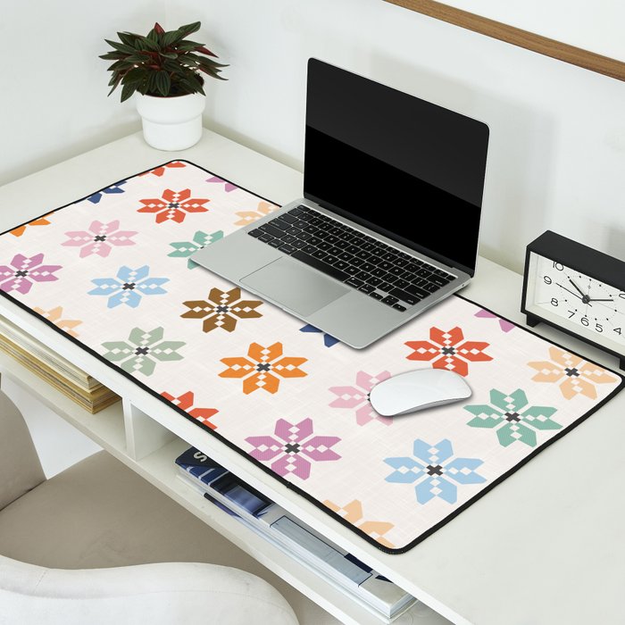 Elegant Pastel Festive Stars Pattern Desk Mat Gallery Image 2
