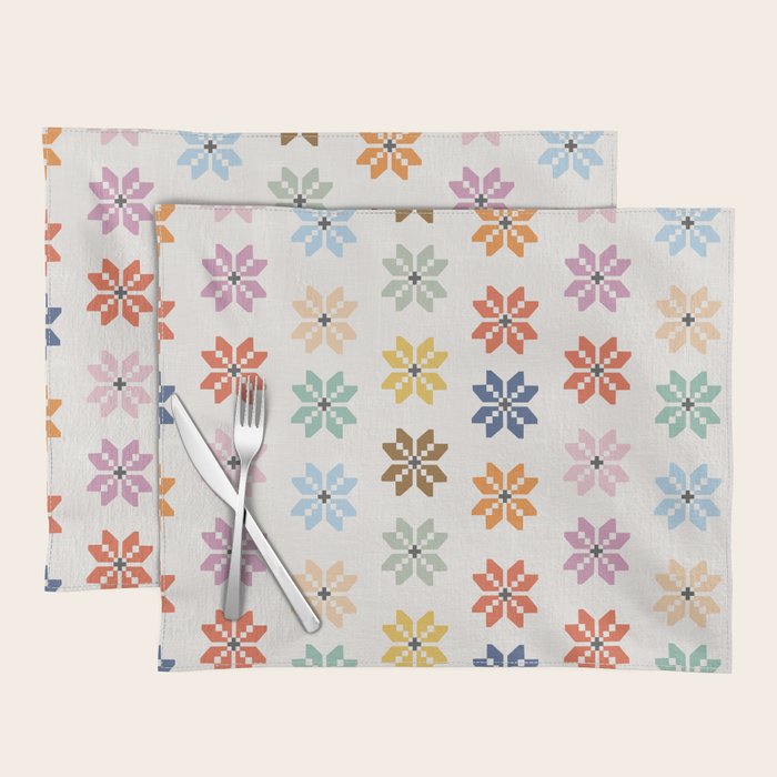 Elegant Pastel Festive Stars Pattern Placemat Gallery Image 1