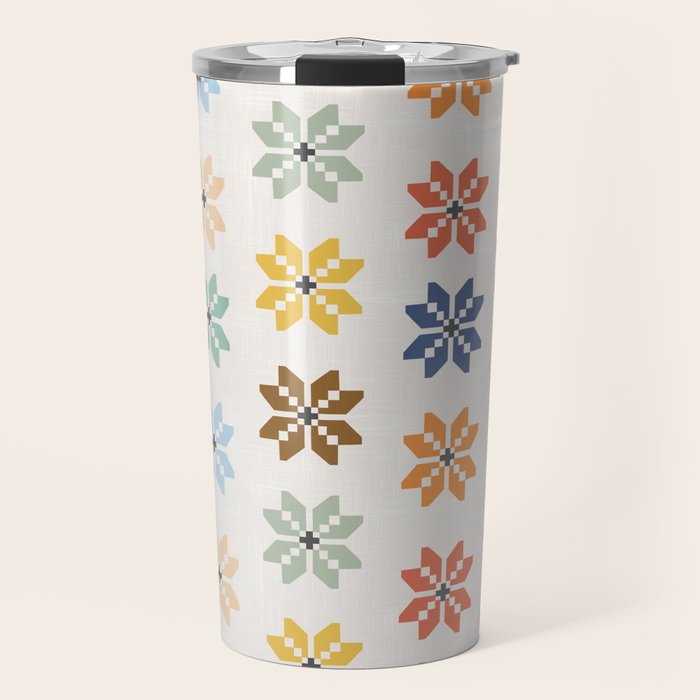 Elegant Pastel Festive Stars Pattern Travel Mug Gallery Image 1
