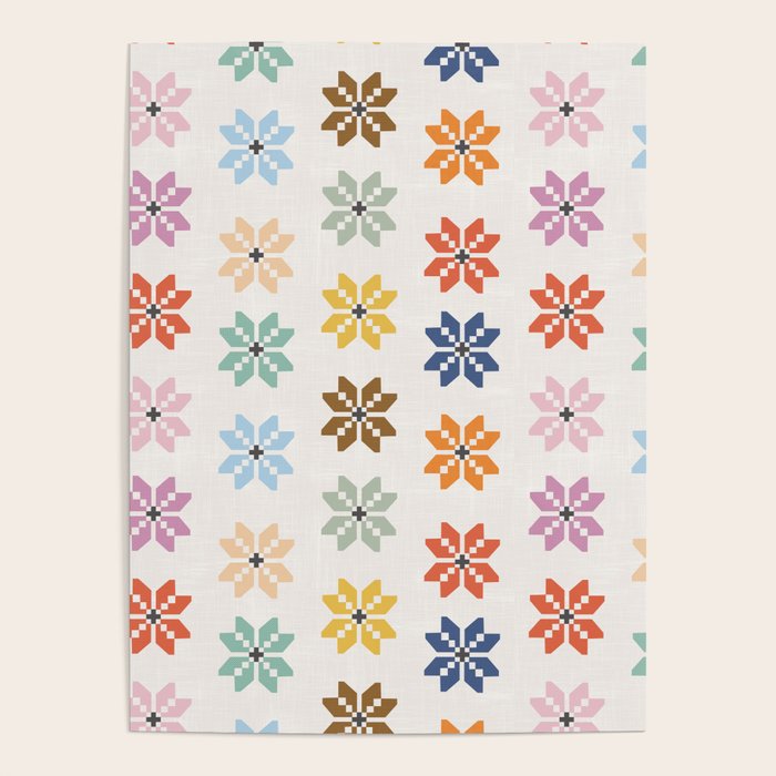 Elegant Pastel Festive Stars Pattern Poster Gallery Image 4