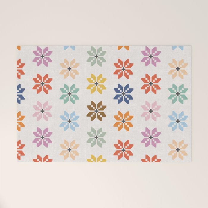 Elegant Pastel Festive Stars Pattern Welcome Mat Gallery Image 1