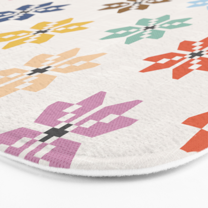 Elegant Pastel Festive Stars Pattern Bath Mat Gallery Image 3