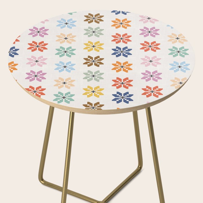 Elegant Pastel Festive Stars Pattern Side Table Gallery Image 2