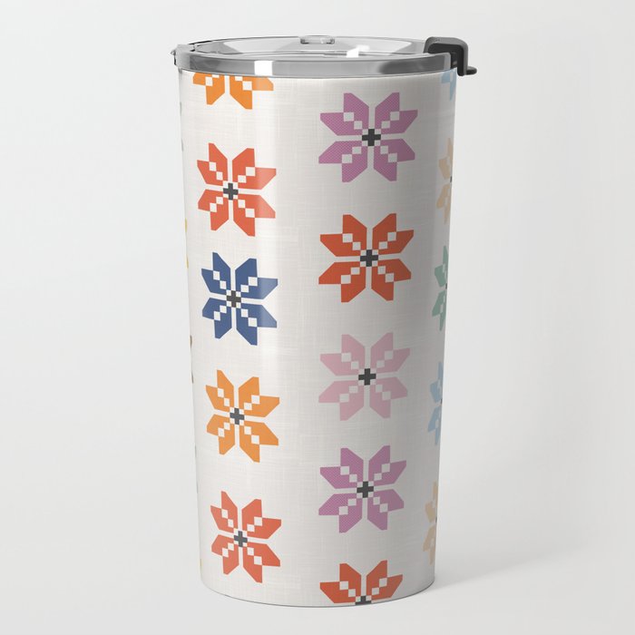 Elegant Pastel Festive Stars Pattern Travel Mug Gallery Image 2