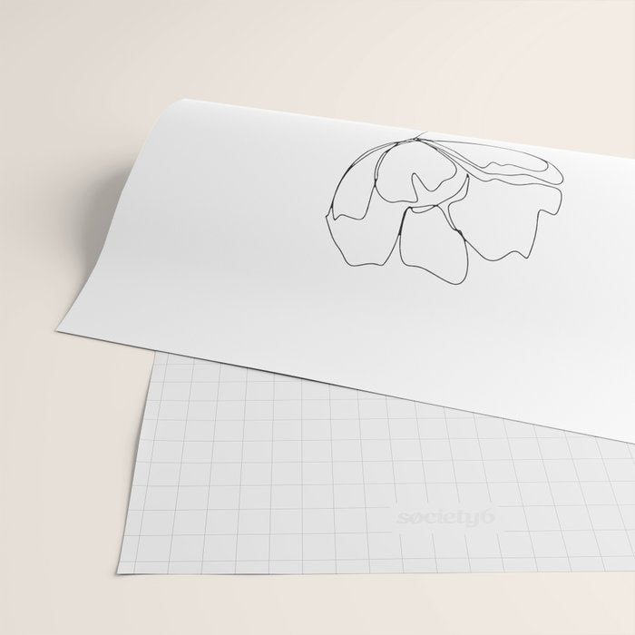 Poppies Minimal Line Art Wrapping Paper Gallery Image 2