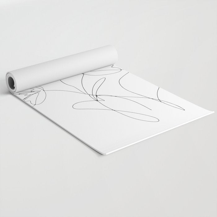 Poppies Minimal Line Art Yoga Mat Gallery Image 2