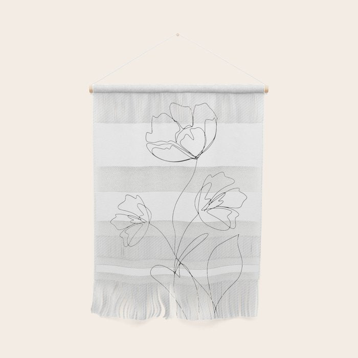Poppies Minimal Line Art Wall Hanging Gallery Image 1