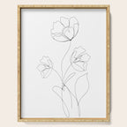 Poppies Minimal Line Art Serving Tray Gallery Image 1