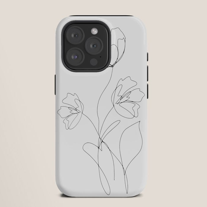 Poppies Minimal Line Art iPhone Case Gallery Image 11