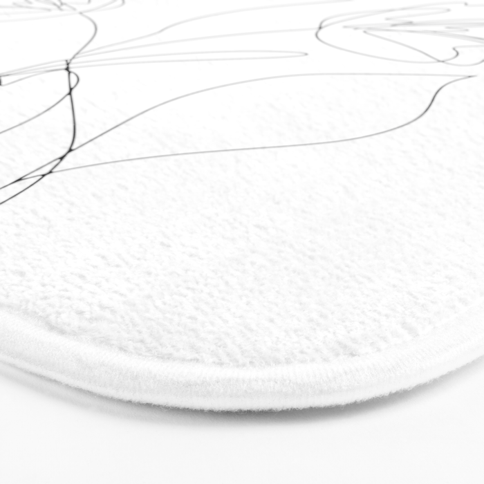 Poppies Minimal Line Art Bath Mat Gallery Image 3