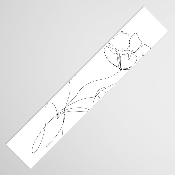 Poppies Minimal Line Art Table Runner Gallery Image 3