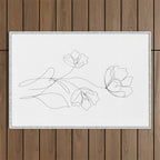 Poppies Minimal Line Art Outdoor Rug Gallery Image 1