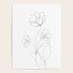 Poppies Minimal Line Art Poster Gallery Image 4
