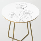Poppies Minimal Line Art Side Table Gallery Image 2