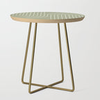 Minimal Line Curvature LXXXII Earthy Sage Green Mid Century Modern Arch Abstract Side Table Gallery Image 1