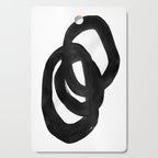Black & White Minimalist Ink Tribal Mid Century Pattern Dark Painting Pattern Cutting Board Gallery Image 1