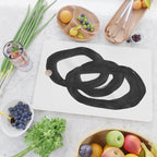 Black & White Minimalist Ink Tribal Mid Century Pattern Dark Painting Pattern Cutting Board Gallery Image 2