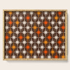 Midcentury Modern Atomic Age Starburst Pattern in Retro 70s Brown Orange Beige Serving Tray Gallery Image 1