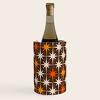 Midcentury Modern Atomic Age Starburst Pattern in Retro 70s Brown Orange Beige Wine Chiller Gallery Image 2