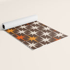 Midcentury Modern Atomic Age Starburst Pattern in Retro 70s Brown Orange Beige Yoga Mat Gallery Image 2
