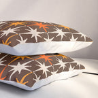 Midcentury Modern Atomic Age Starburst Pattern in Retro 70s Brown Orange Beige Pillow Sham Gallery Image 3