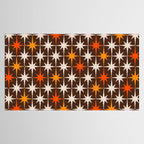 Midcentury Modern Atomic Age Starburst Pattern in Retro 70s Brown Orange Beige Tablecloth Gallery Image 2