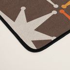 Midcentury Modern Atomic Age Starburst Pattern in Retro 70s Brown Orange Beige Desk Mat Gallery Image 4