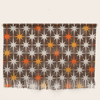 Midcentury Modern Atomic Age Starburst Pattern in Retro 70s Brown Orange Beige Wall Hanging Gallery Image 1
