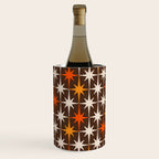 Midcentury Modern Atomic Age Starburst Pattern in Retro 70s Brown Orange Beige Wine Chiller Gallery Image 3
