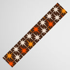 Midcentury Modern Atomic Age Starburst Pattern in Retro 70s Brown Orange Beige Table Runner Gallery Image 3