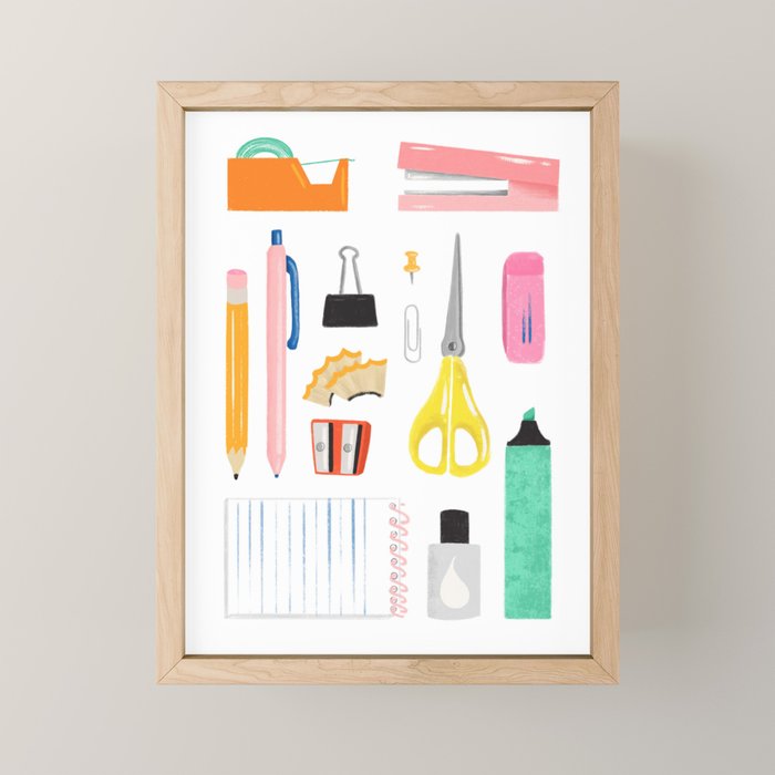 Office Supplies Mini Art Print Gallery Image 1