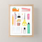 Office Supplies Mini Art Print Gallery Image 1