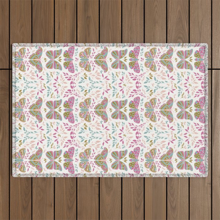 Vintage Butterflies  Outdoor Rug Gallery Image 1