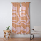 Liquid Candy Retro Swirl Abstract Pattern in Orange and Pink Window Curtain Gallery Image 9