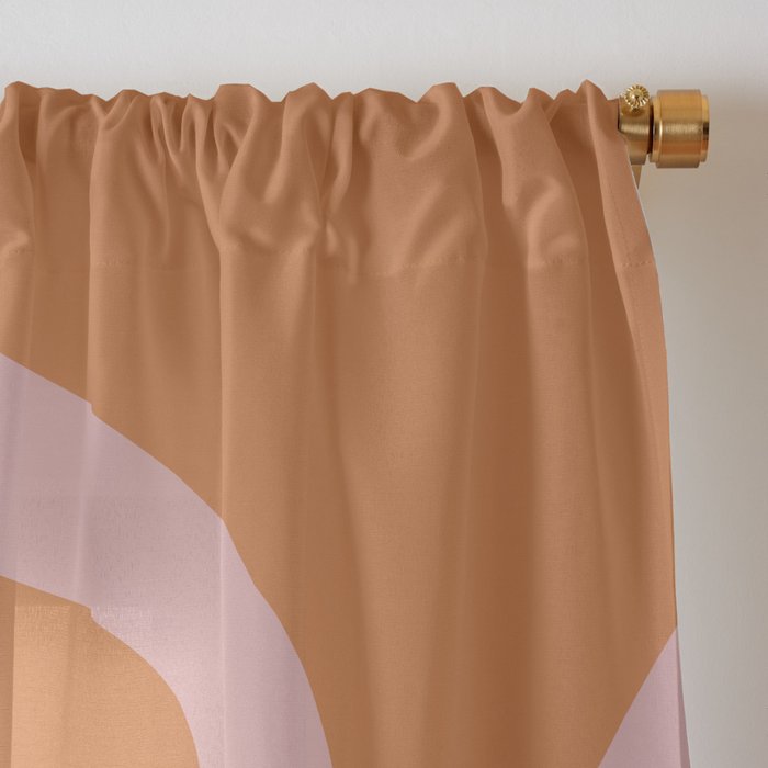 Liquid Candy Retro Swirl Abstract Pattern in Orange and Pink Window Curtain Gallery Image 3