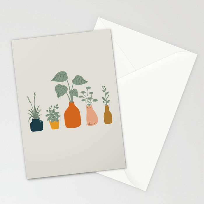 Cat and Plant 9 Stationery Card Gallery Image 2
