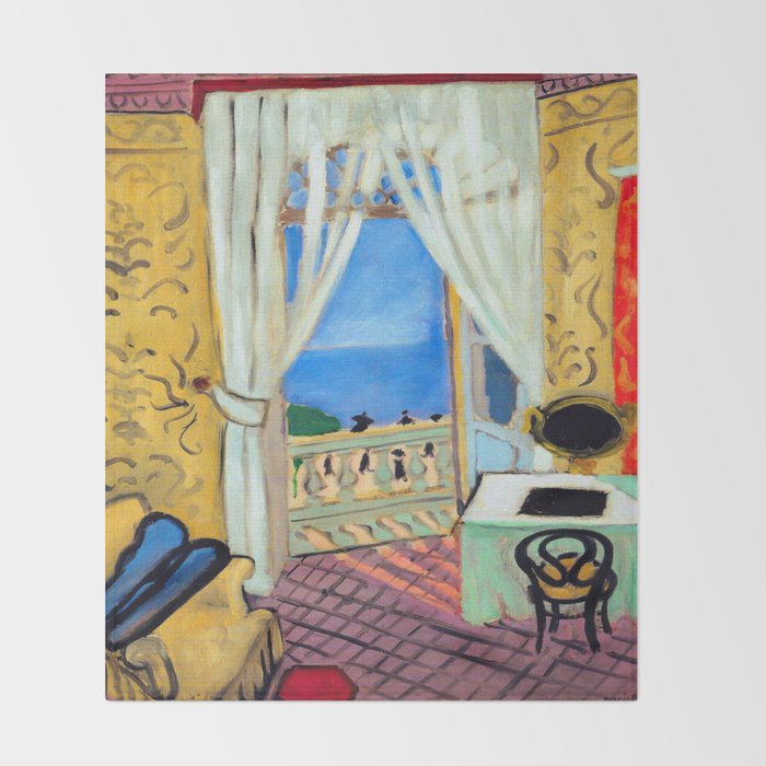 Henri Matisse Interior with a Violin Case Throw Blanket Gallery Image 2