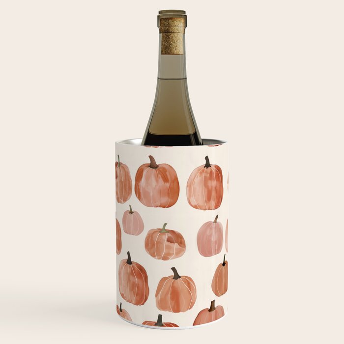 Mini Pumpkins Boho Autumn Cozy Fall Watercolor Illustration Wine Chiller Gallery Image 2