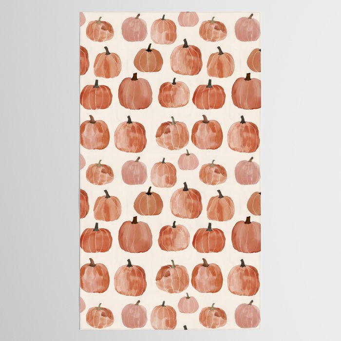 Mini Pumpkins Boho Autumn Cozy Fall Watercolor Illustration Tablecloth Gallery Image 2