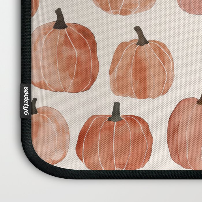 Mini Pumpkins Boho Autumn Cozy Fall Watercolor Illustration Laptop Sleeve Gallery Image 3