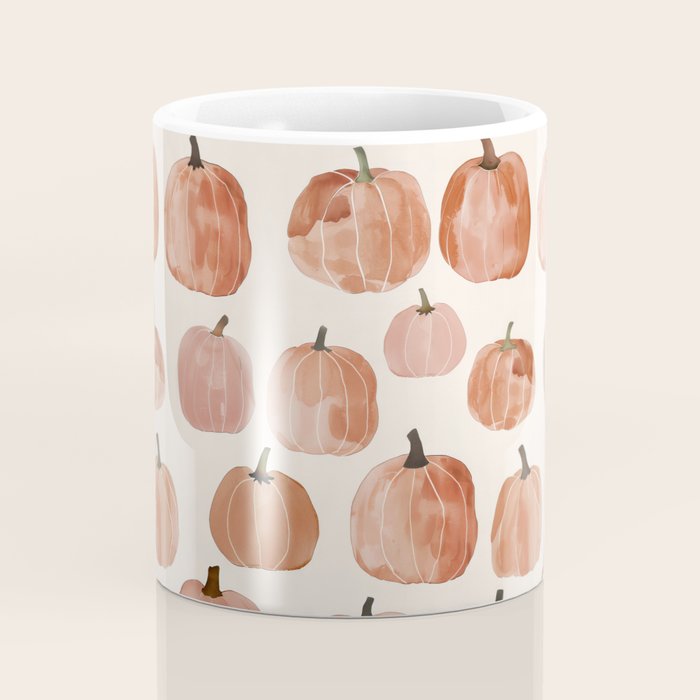 Mini Pumpkins Boho Autumn Cozy Fall Watercolor Illustration Coffee Mug Gallery Image 4