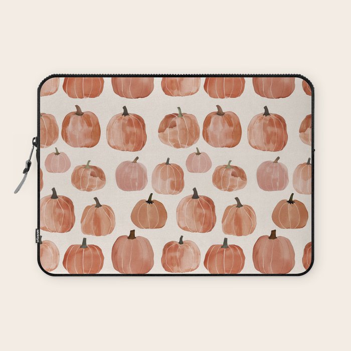 Mini Pumpkins Boho Autumn Cozy Fall Watercolor Illustration Laptop Sleeve Gallery Image 1