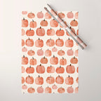Mini Pumpkins Boho Autumn Cozy Fall Watercolor Illustration Wrapping Paper Gallery Image 1